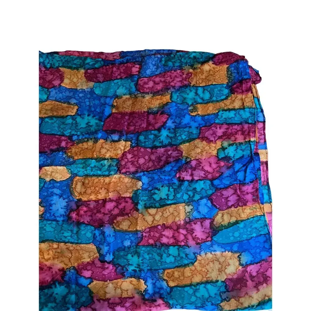Large watercolor jewel tone scarf